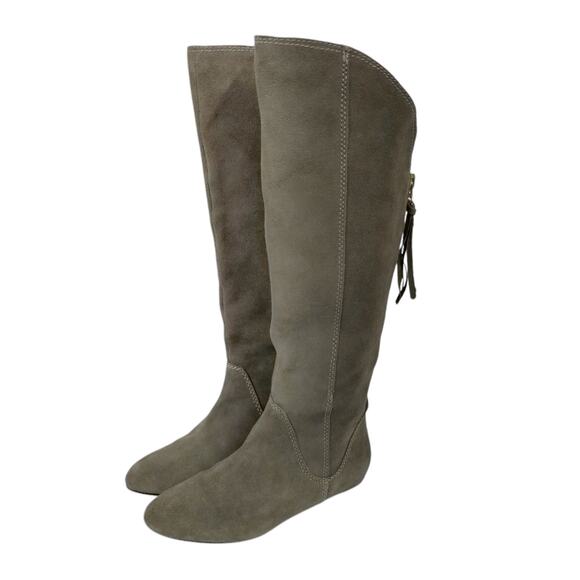 Steven by Steve Madden Women's Limberr Gray Suede Leather Tall Boots Size 6 - Picture 1 of 8